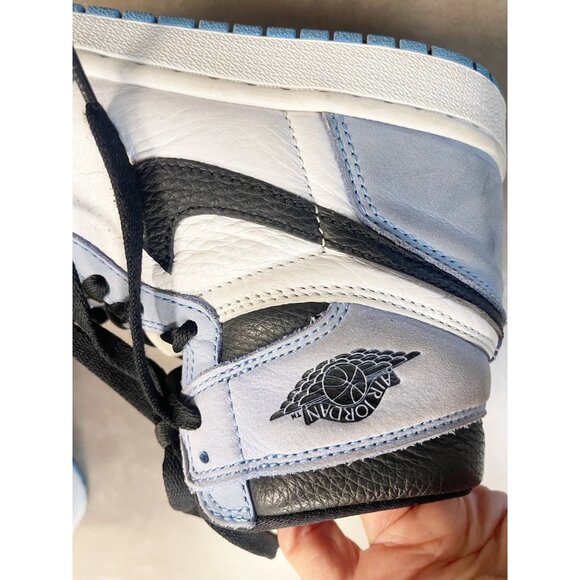 Nike Air Jordan 1 High University Blue Leather Hightop Sneakers Sz 8 - Picture 6 of 10